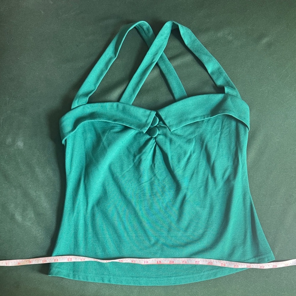 Voodoo Vixen Green Cross Strap Tank Top